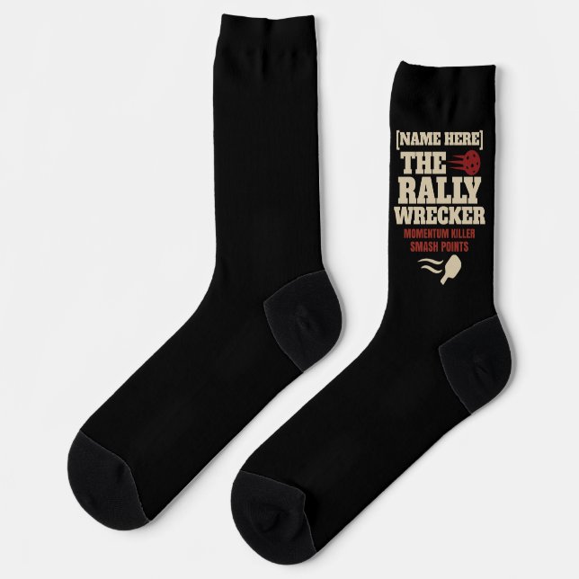 Pickleball Personalisierter Name The Rally Wrecker Socken (Linkes Detail)