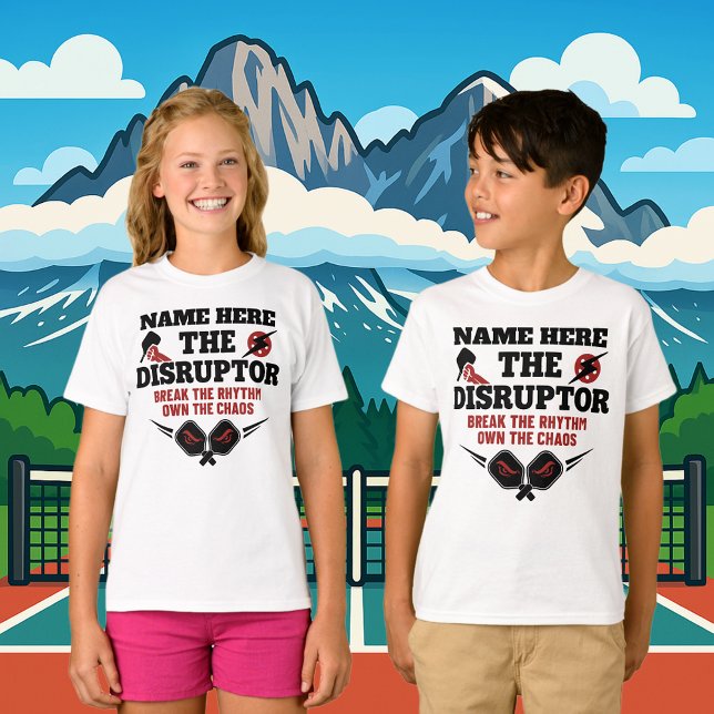 Pickleball Personalized Name THE DISRUPTOR Chaos T-Shirt (PICKLEBALL PERSONALIZED NAME T-SHIRT)