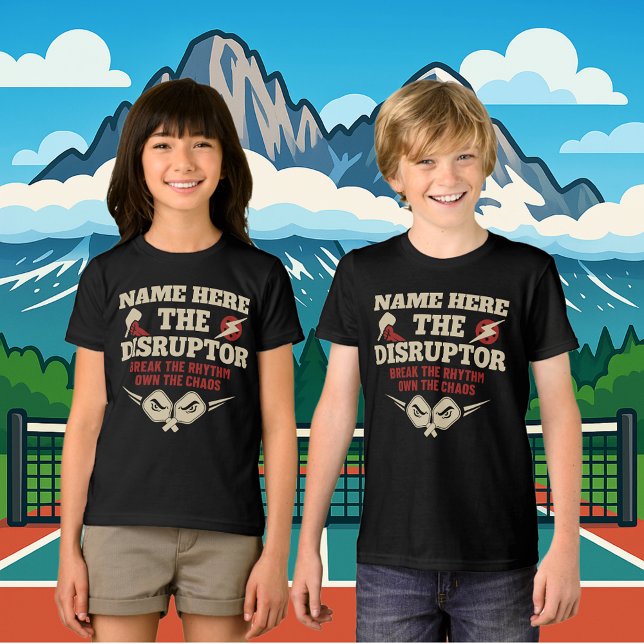 Pickleball Personalized Name The Disruptor Tri-Blend Shirt (PICKLEBALL PERSONALIZED YOUTH T-SHIRT)