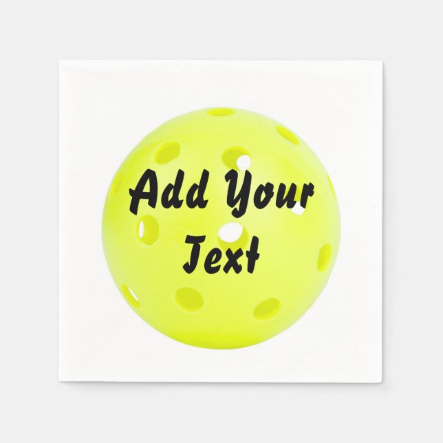 Pickleball Pickle Ball Yellow Customize Personaliz Serviette (Vorderseite)