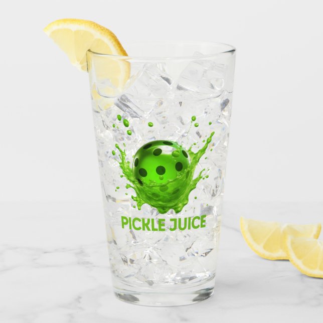 Pickleball "Pickle Juice" Glas (Vorderseite Ice)