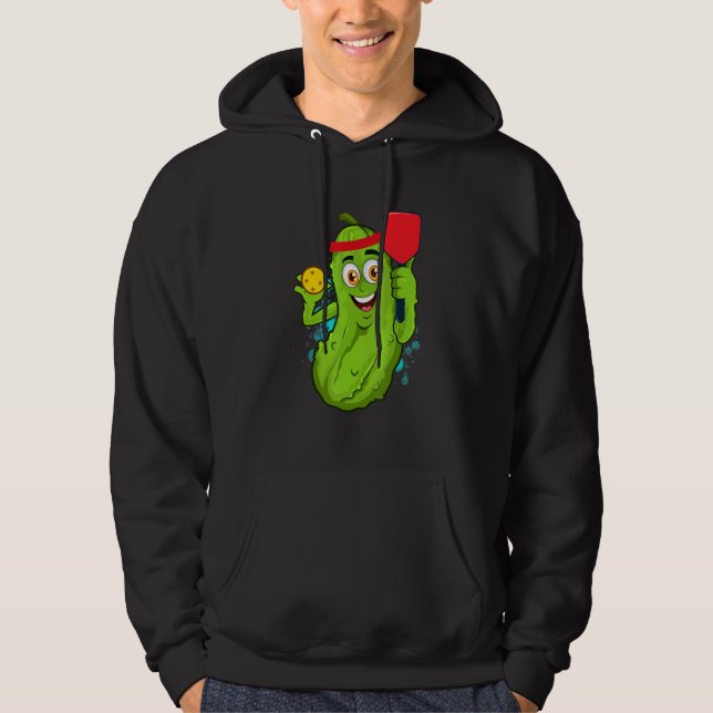 Pickleball Pickle Paddle  Cucumber Player Vegan Hoodie (Vorderseite)
