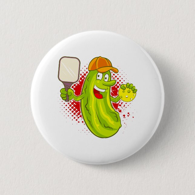 Pickleball Pickle Player Button (Vorderseite)