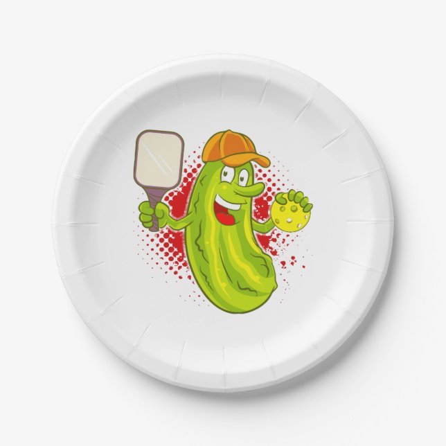 Pickleball Pickle Player Pappteller (Vorderseite)