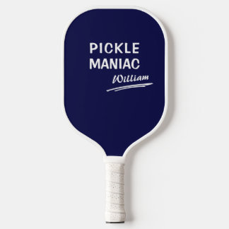 Pickleball PickleManiac Name Modern lustig Blau Schläger