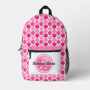 Pickleball Pink & White Pickleballs Personalisiert Bedruckter Rucksack