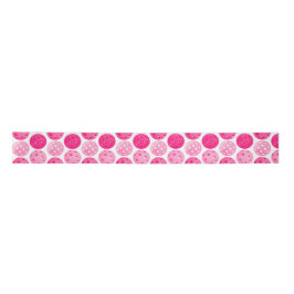Pickleball Pink & White Pickleballs Satinband
