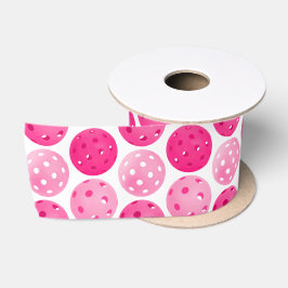 Pickleball Pink & White Pickleballs Satinband