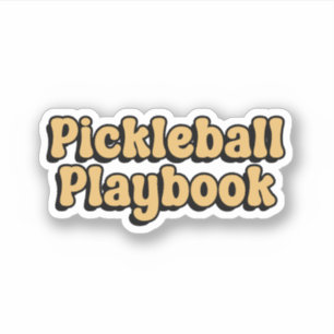 Pickleball Playbook Yellow Retro Typografie Aufkleber