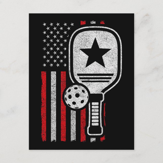Pickleball Player - American Flag Pickleball - Bil Begleitkarte (Vorderseite)