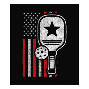 Pickleball Player - American Flag Pickleball - Bil Fotodruck