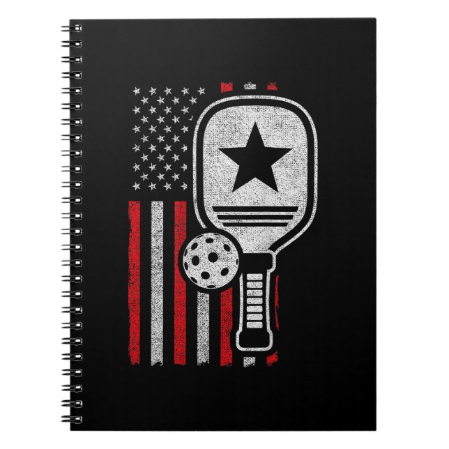 Pickleball Player - American Flag Pickleball - Bil Notizblock (Vorderseite)