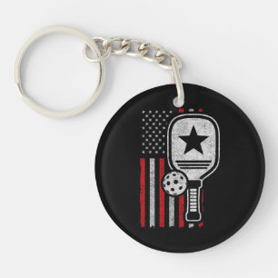 Pickleball Player - American Flag Pickleball - Bil Schlüsselanhänger