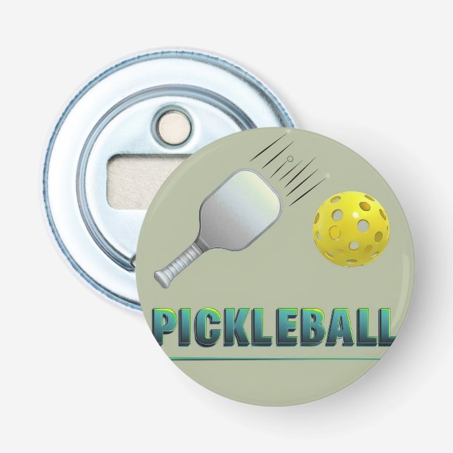 Pickleball Player - Cooles Paddel Art Flaschenöffner (Vorderseite)