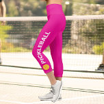 Pickleball Player Custom High Waised Bright Pink Capri Leggings<br><div class="desc">Stell dich auf den Hof mit diesen super niedlichen Capri-Leggings mit einem Pickleball und dem Wort "PICKLEBALL" Set vor einem hellrosa Hintergrund. Ändern Sie einfach die Farbe! Komfortable,  hochwertige Leggings - perfekt für den Pickleball-Spieler in Ihrem Leben.</div>