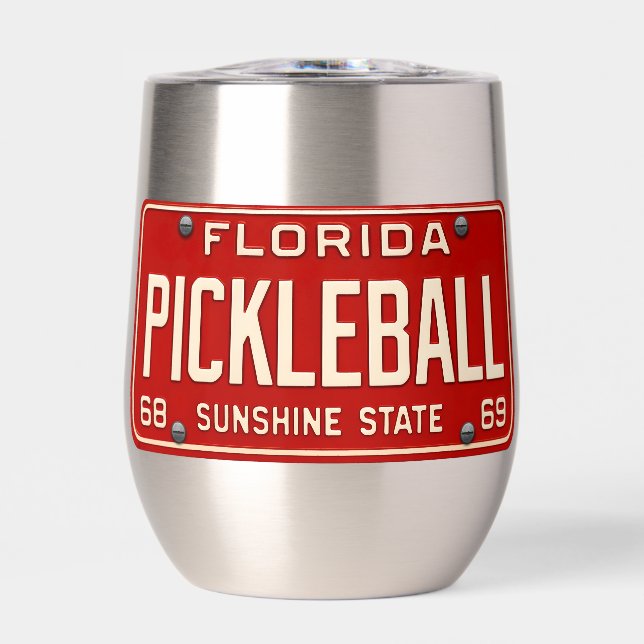 Pickleball Player Fan Retro Florida License Plate (Vorderseite)