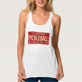 Pickleball Player Fan Retro Florida License Plate Tank Top