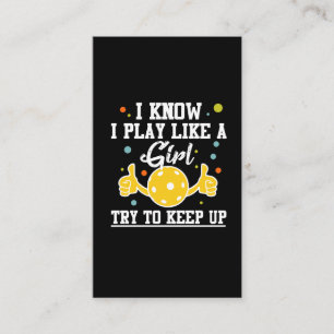 Pickleball Player Girl Sport Athlete Spaß Visitenkarte