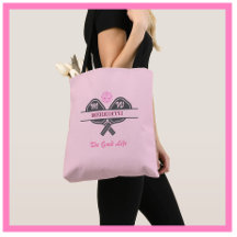 Pickleball Player Monogram Name Paddle Tote Bag