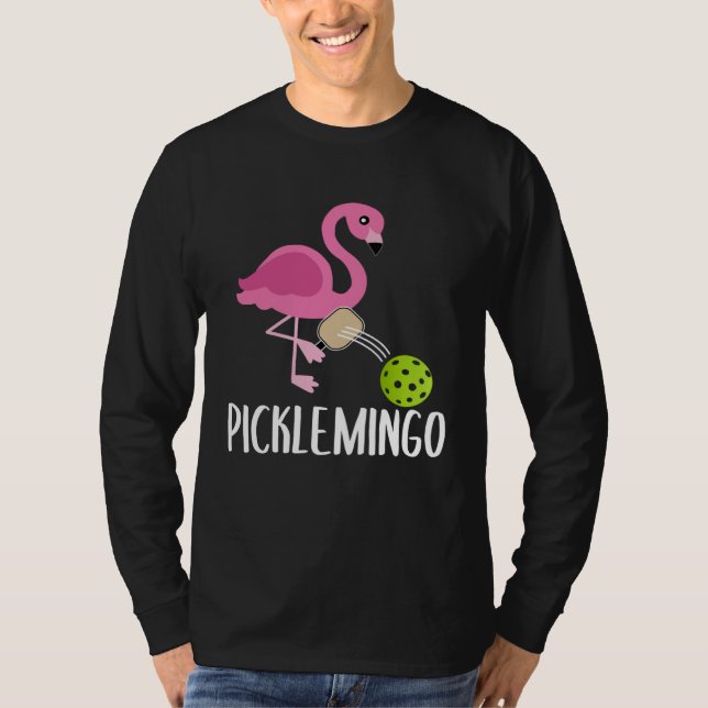 Pickleball Player Paddleball  Picklemingo Pink Fla T-Shirt (Vorderseite)