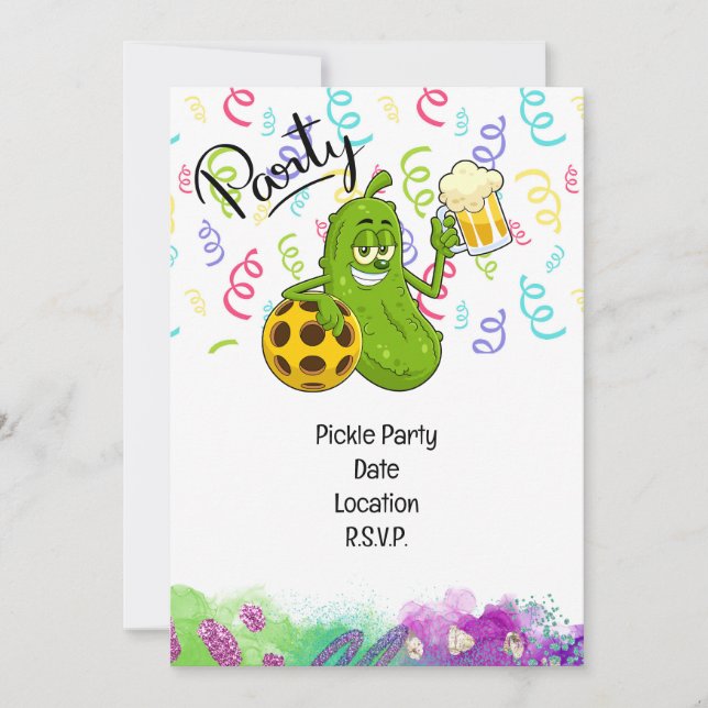 Pickleball Player Party Save the Date Einladung (Vorderseite)