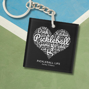 Pickleball Player Personalisiert Name Word Art Schlüsselanhänger