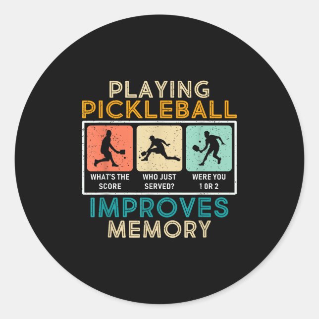 Pickleball Player Quote Funny Pickleball Lover Gra Runder Aufkleber (Vorderseite)
