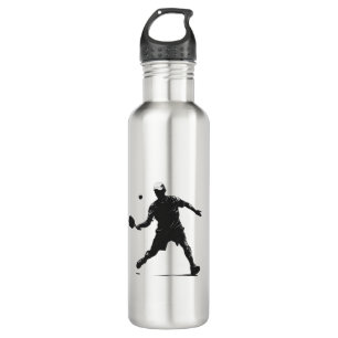 Pickleball Player Silhouette Sportdesign Edelstahlflasche