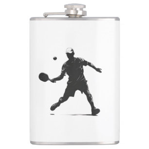 Pickleball Player Silhouette Sportdesign Flachmann