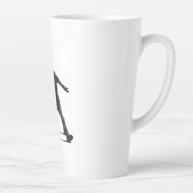 Pickleball Player Silhouette Sportdesign Milchtasse (Rechts)