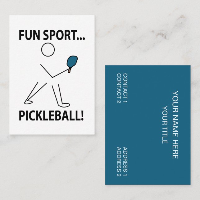 Pickleball Player Sports Fun Sport Pickleball Visitenkarte (Vorne/Hinten)
