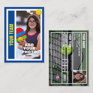 Pickleball Player Trading Card - Deep Blue Telefonnummerkarte