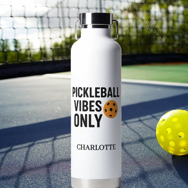 Pickleball Player vibes quotierter Name Trinkflasche (Von Creator hochgeladen)