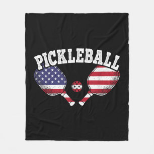 Pickleball Player Vintag Pickle Ball Liebe Fleecedecke