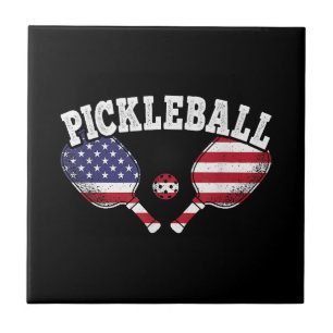 Pickleball Player Vintag Pickle Ball Liebe Fliese