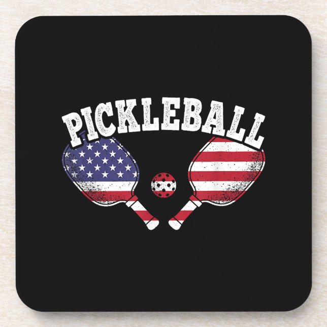 Pickleball Player Vintag Pickle Ball Liebe Getränkeuntersetzer (Vorderseite)