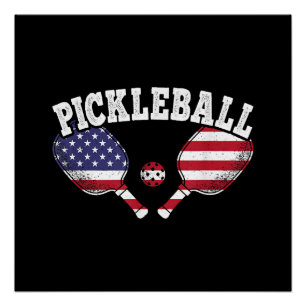 Pickleball Player Vintag Pickle Ball Liebe Poster