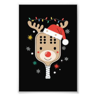 Pickleball Player Weihnachtsfeiertag Reindeer Xmas Fotodruck