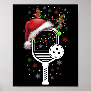 Pickleball Player Weihnachtsfeiertag Reindeer Xmas Poster