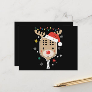 Pickleball Player Weihnachtsfeiertag Reindeer Xmas Postkarte