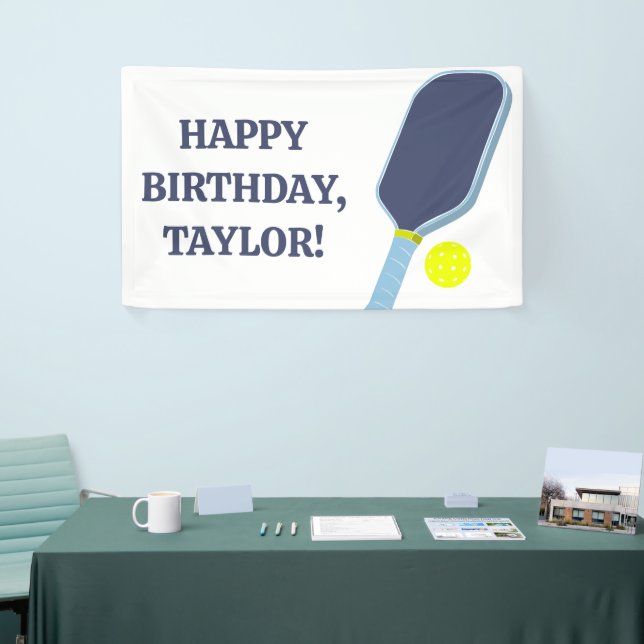 Pickleball Players Custom Message Birthday Banner (Messeveranstaltung)