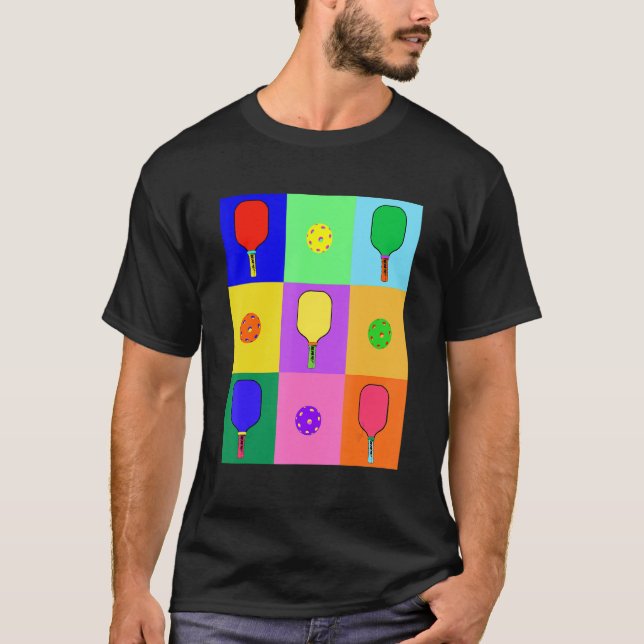 Pickleball Pop Art T-Shirt (Vorderseite)