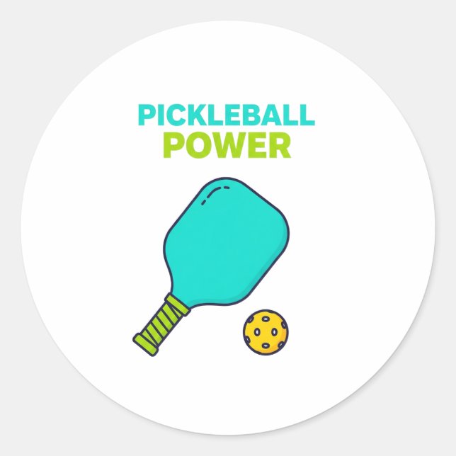 Pickleball Power Funny Sports Sticker (Vorderseite)