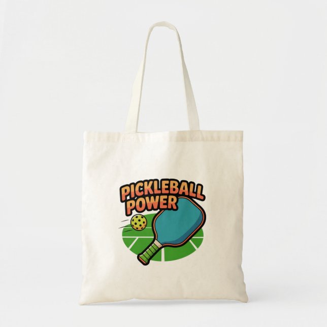 Pickleball Power Tote | Funny Sports Bag for Playe Tragetasche (Vorne)