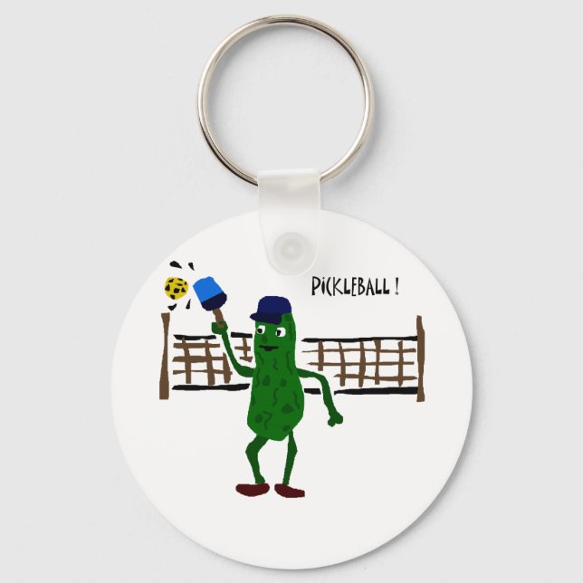 Pickleball Primitive Art Schlüsselanhänger (Vorderseite)
