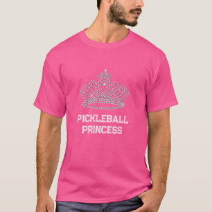 Pickleball Princess Girly Pink und White Paddle T-Shirt