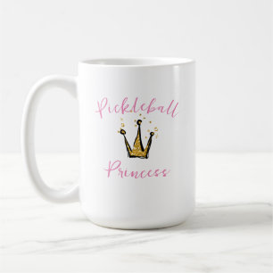 Pickleball Princess Gold Glitzer Tiara & Pink Text Kaffeetasse