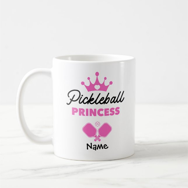 Pickleball Princess Pink Personalisiert Kaffeetasse (Links)