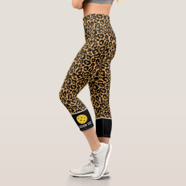 Pickleball Print Jungle Animal Muster Benutzerdefi Capri Leggings