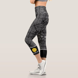 Pickleball Print Paisley Bandana Hinzufügen benutz Capri Leggings
